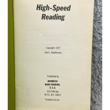 Load image into Gallery viewer, Vintage 1977 High-Speed Reading Booklet Advanced Mind Training