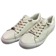 Load image into Gallery viewer, Tommy Hilfiger Shoes Womens 10M Taupe Leather Spell Out Logo Sneaker