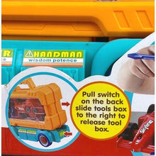 Load image into Gallery viewer, Semi-Truck Trailer Playset Lights Music Racecar Toy Toolbox Kids 3+ 36 Pieces
