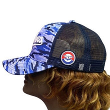Load image into Gallery viewer, Drillers Hat Blue Camo Mesh Trucker Eagle Ops Snapback Baseball Cap Adjustable