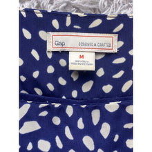 Load image into Gallery viewer, Gap Dress Womens Medium Navy Dress with Tie Polka Dot Print Lined Navy & Ivory