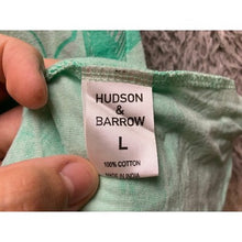 Load image into Gallery viewer, Hudson & Barrow Shirt Mens Large Floral Hawaiian AOP Pocket Short Sleeve Green