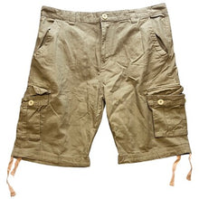 Load image into Gallery viewer, Cargo Shorts Mens 36 Casual Outdoor Khaki Utility Pockets Drawstring Beachy