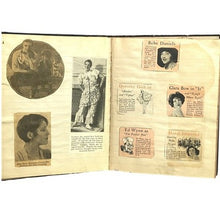 Load image into Gallery viewer, Vintage Scrapbook Movie Stars Charles Lindbergh Mary Pickford Garbo Valentino