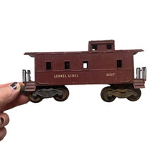 Load image into Gallery viewer, Four Vintage Lionel Train Cars Coal Tender Stock Car Caboose USA Collectible Toy