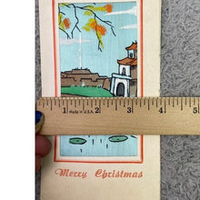 Load image into Gallery viewer, Vintage Vietnam Handpainted Silk Christmas Card