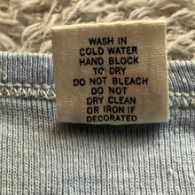 Load image into Gallery viewer, Vintage 80s Bermuda Shirt Girls Small Light Blue Spell Out Rainbow Single Stitch