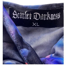 Load image into Gallery viewer, Scarlet Darkness Blouse Womens XL Whimsygoth Floral Mesh Top Ruched Puff Sleeves