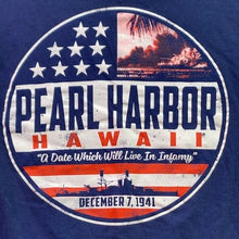 Load image into Gallery viewer, Pearl Harbor Shirt Womens Small Hawaii USS Arizona Spell Out Navy Ship Everyday