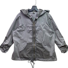 Load image into Gallery viewer, XCVI Jacket Womens Large Gray Mesh Full Zip Hooded Utility Gorpcore Lightweight