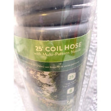 Load image into Gallery viewer, Orbit Coil Hose 25 ft with Multi-Pattern Nozzle Garden Watering