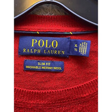 Load image into Gallery viewer, Ralph Lauren Sweater Mens Extra Large Merino Wool Slim Fit Red Academia