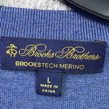 Load image into Gallery viewer, Brooks Brothers Sweater Vest Mens Large Brookstech Merino Wool Preppy Academia