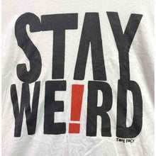 Load image into Gallery viewer, Stay Weird Tape Face Shirt Mens 2XL Spell Out Baggy Grunge Everyday Streetwear