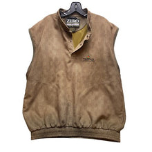 Load image into Gallery viewer, ZERO Restriction Vest Mens Large Golf Outdoors Brown Plaid Snaps Embroidery