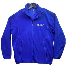 Load image into Gallery viewer, NBC Golf Jacket Mens Large Blue Fleece Full Zip Athleisure Outdoors Performance