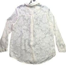 Load image into Gallery viewer, Pretty Little Thing Blouse Womens Small White Floral Burnout Sheer Fairycore