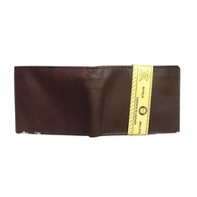 Load image into Gallery viewer, Genuine Leather Bi Fold Wallet Dark Brown Hand Crafted Zipper Coin Pocket