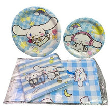 Load image into Gallery viewer, Sanrio Cinnamoroll Party Supplies Plates Napkins Table Cover Set 25 Pieces