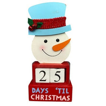 Load image into Gallery viewer, Wooden Snowman Countdown Calendar 25 Days Till Christmas Holiday Decor