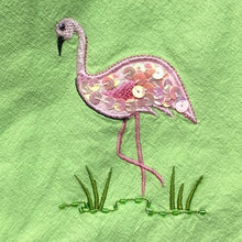 Load image into Gallery viewer, Jane Ashley Pants Womans 2XL Flamingo Embroidered Sequin Capri Mature Beachy