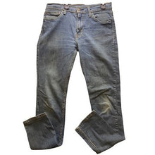 Load image into Gallery viewer, Levi's 511 Jeans Mens 32x34 Light Blue Grunge Slim Fit Straight Leg Rugged