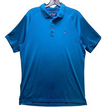 Load image into Gallery viewer, Penguin Shirt Mens Medium Teal Blue Golf Polo Performance Academia Preppy