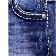 Load image into Gallery viewer, Miss Me Shorts Womens 22 Blue Demin Easy Embellished Pockets Distressed Bermuda