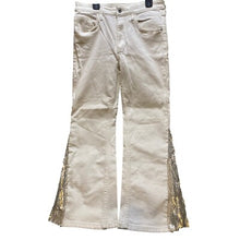 Load image into Gallery viewer, Pilcro And The Letterpress Anthropolgie Jeans Womens 27 White Flare Leg Sequins