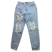 Load image into Gallery viewer, Missguided Jeans Womens 12 Trashed Distressed Mature Mom Everyday Streetwear