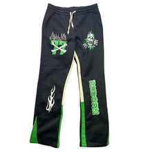 Load image into Gallery viewer, Reborn Sweatpants Mens Large Skull Flames Grunge Joggers Streetwear Joggers