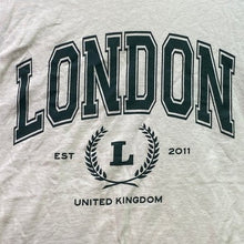 Load image into Gallery viewer, London Shirt Mens Large White Spell Out Preppy Academia Everyday Athleisure