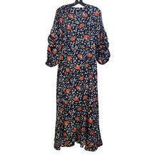 Load image into Gallery viewer, The Pyramid Collection Duster Womens Large Ruched Ruffle Bloomcore Open Frnt 53"