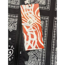 Load image into Gallery viewer, Romwe Jacket Womens Medium Black Bandana Full Zip Reversible Lightweight NWT