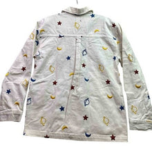 Load image into Gallery viewer, Stone Row Jacket Womens Medium White Celestial Star Moon Embroidered AOP Coat