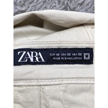 Load image into Gallery viewer, Zara Pants Womens 32 (37x28) Beige Trousers Casual Cropped Stretch NWT