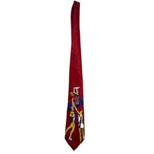 Load image into Gallery viewer, Camden Court Necktie Red Designers Basketball Paisley AOP