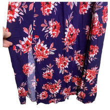 Load image into Gallery viewer, Pacific Vibes Dress Womens Extra Large Bloomcore Navy Red Maxi Smocked Sundress