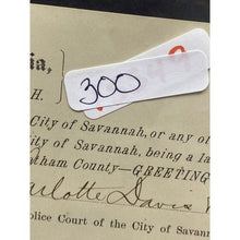 Load image into Gallery viewer, Antique 1893 Disorderly Conduct Judgement Court Paper Savanah GA Ephemera