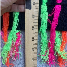 Load image into Gallery viewer, Runway 7 Sweater Womens 2XL Black Neon Stripe Fringe Tassel Festival Streetwear
