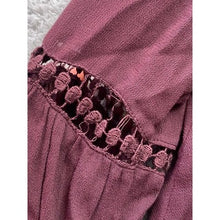 Load image into Gallery viewer, Black Swan Dress Womens Extra Small Burgundy Boho Lined Lace Festival Prairie