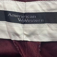 Load image into Gallery viewer, Vintage American WeWestern Pants Mens 40x30 Western Pearl Snap Maroon Texture
