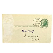 Load image into Gallery viewer, 1923 Reward Postcard for Burglary Antique Ephemera Postmarked California Sheriff