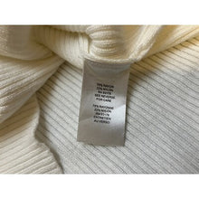 Load image into Gallery viewer, Tahari Sweater Womens Medium Keyhole Ribbed Knit Top Fitted Short Sleeve Ivory