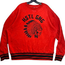 Load image into Gallery viewer, Hustle Gang Sweater Mens 2XL Embroidered AOP Native American Logo Streetwear