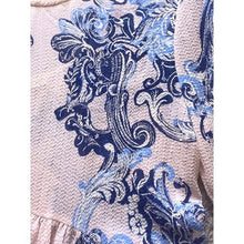 Load image into Gallery viewer, Free People Shirt Extra Small Boho Flowy Bell Sleeve Blue Pink AOP Oversized