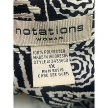 Load image into Gallery viewer, Vintage Notations Blouse Womens 1XL Geometric Mature Career Button Down