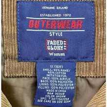 Load image into Gallery viewer, Faded Glory Corduroy Jacket Women's 1X Brown Outerwear Minimalist Grunge