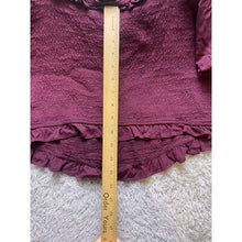 Load image into Gallery viewer, Torrid Crop Top Womens 4 Ruffle Smocked Square Neck Puff Sleeve Maroon Fairycore