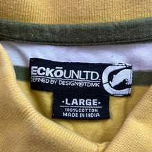 Load image into Gallery viewer, Ecko Unltd Shirt Mens Large Yellow Stripe Logo Polo Preppy Academia Streetwear